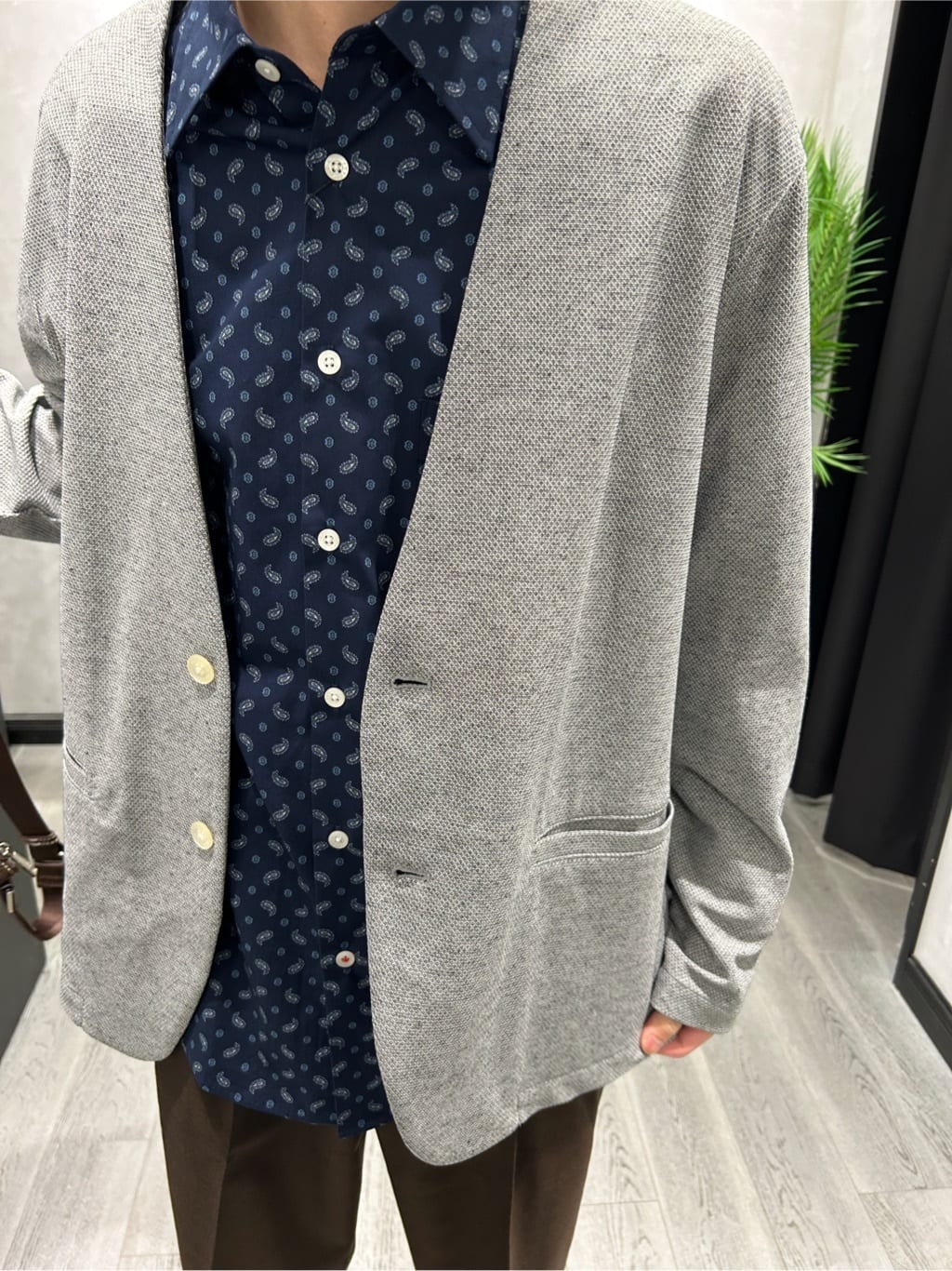 ruiさんの「TAKEO KIKUCHI｜【抗菌防臭】バーズアイメッシュノーカラージャケット」を使ったコーディネート