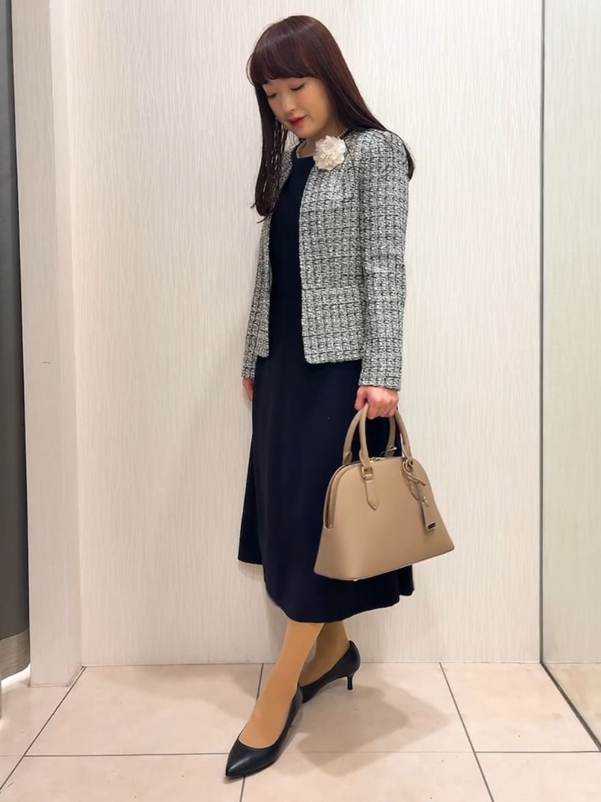 SAHOさんの「UNTITLED｜【日本製】ツィードノーカラージャケット」を使ったコーディネート