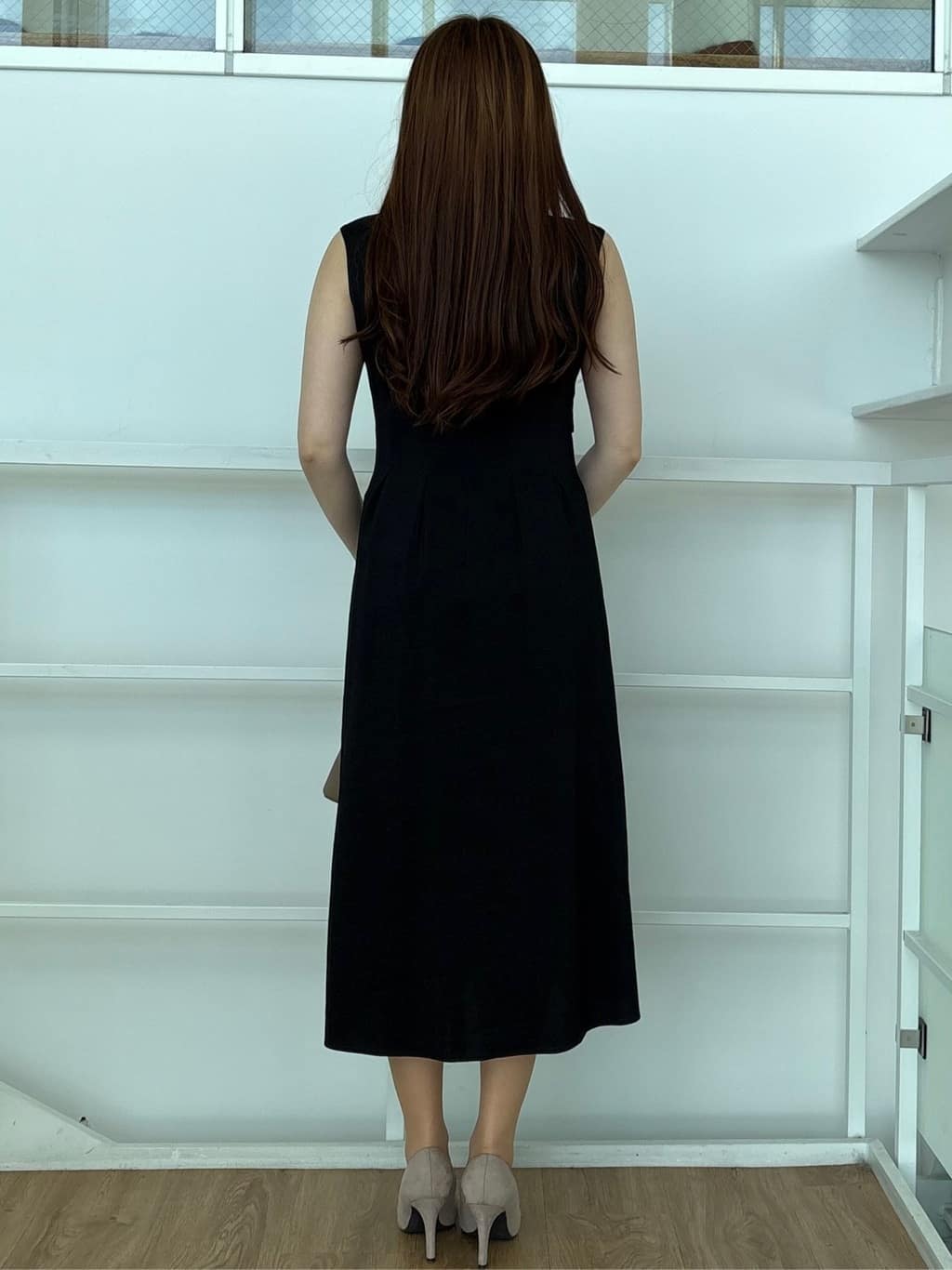 sayaさんの「COUP DE CHANCE｜◆【手洗い可／日本製】ノースリーブフレアワンピース」を使ったコーディネート
