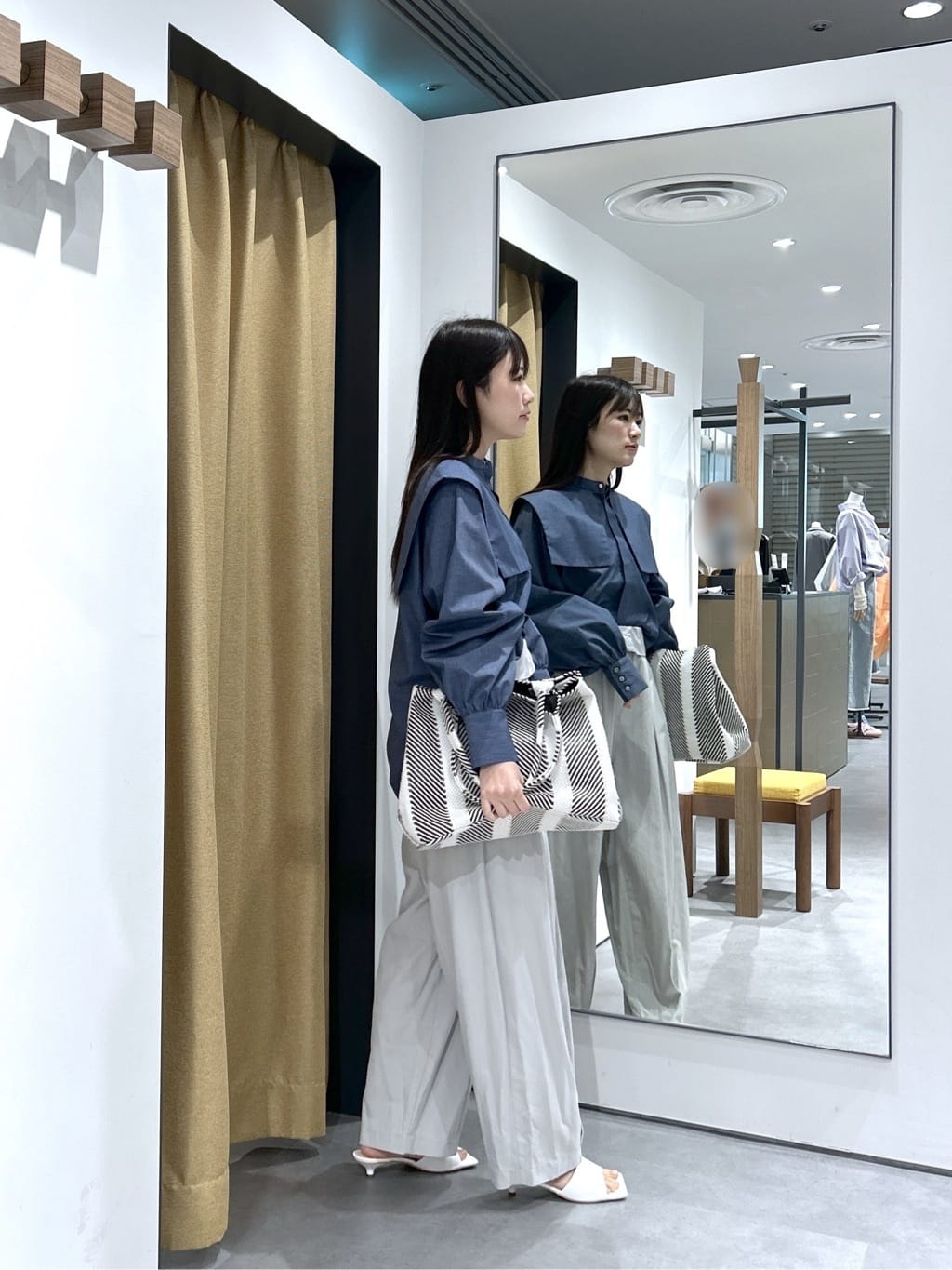 Renoさんの「INDIVI｜ビッグカラーシャツ」を使ったコーディネート