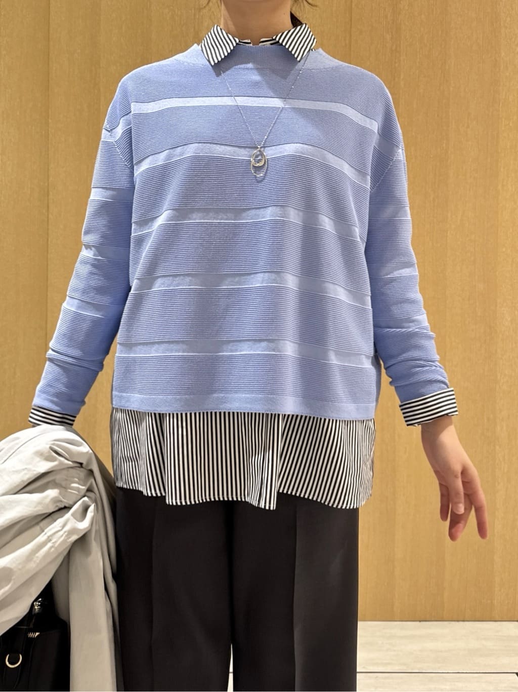 nanaさんの「UNTITLED｜◆【ゆったり/洗える】クロップドニットプルオーバー」を使ったコーディネート