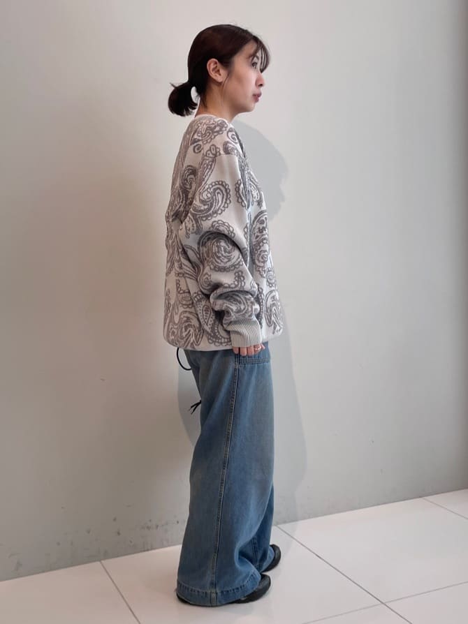 abeさんの「tk.TAKEO KIKUCHI｜【洗える】ペイズリーニットプルオーバー」を使ったコーディネート