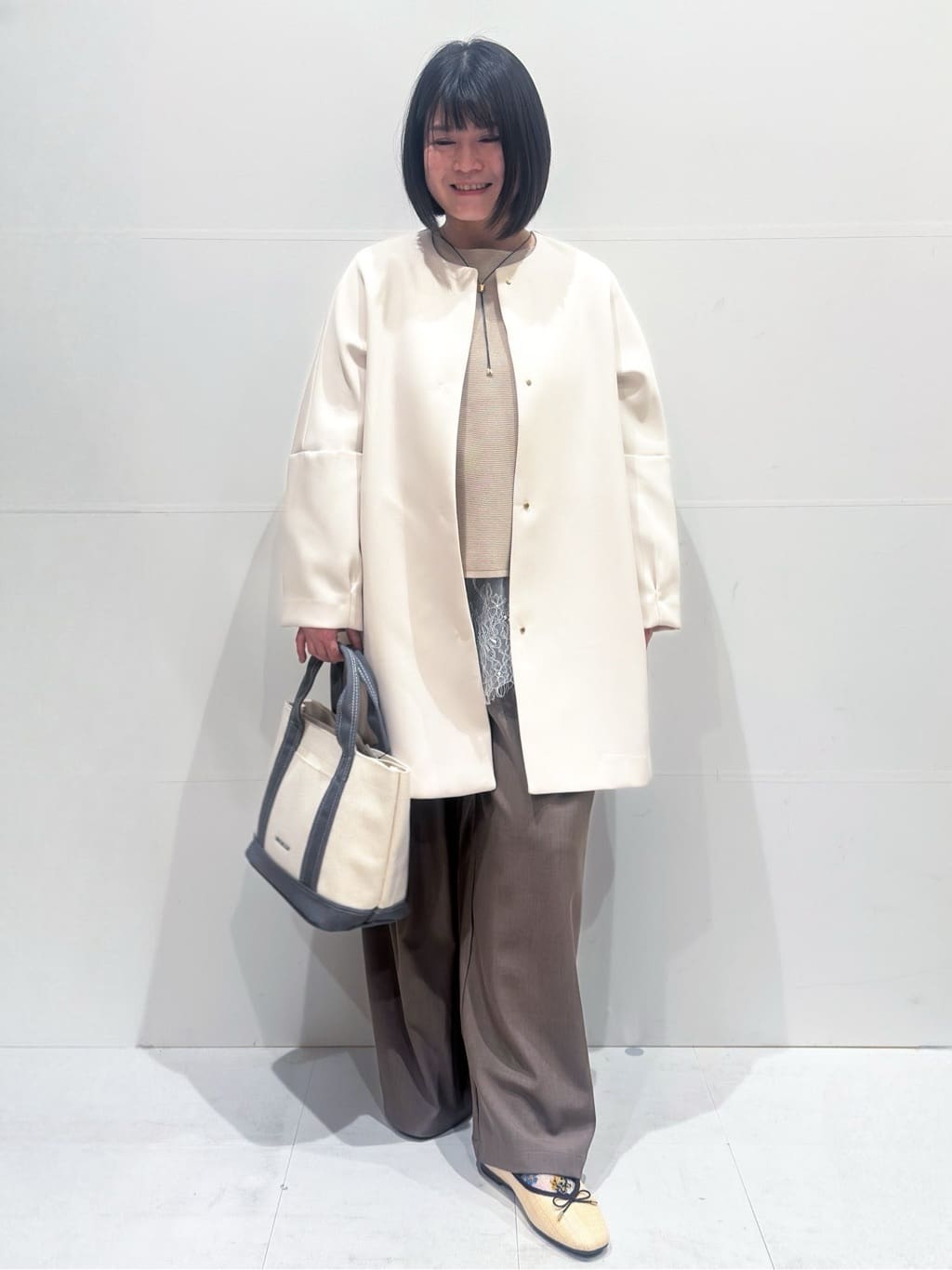 Minさんの「OPAQUE.CLIP｜フォルムスリーブミドルコート【洗濯機OK】」を使ったコーディネート