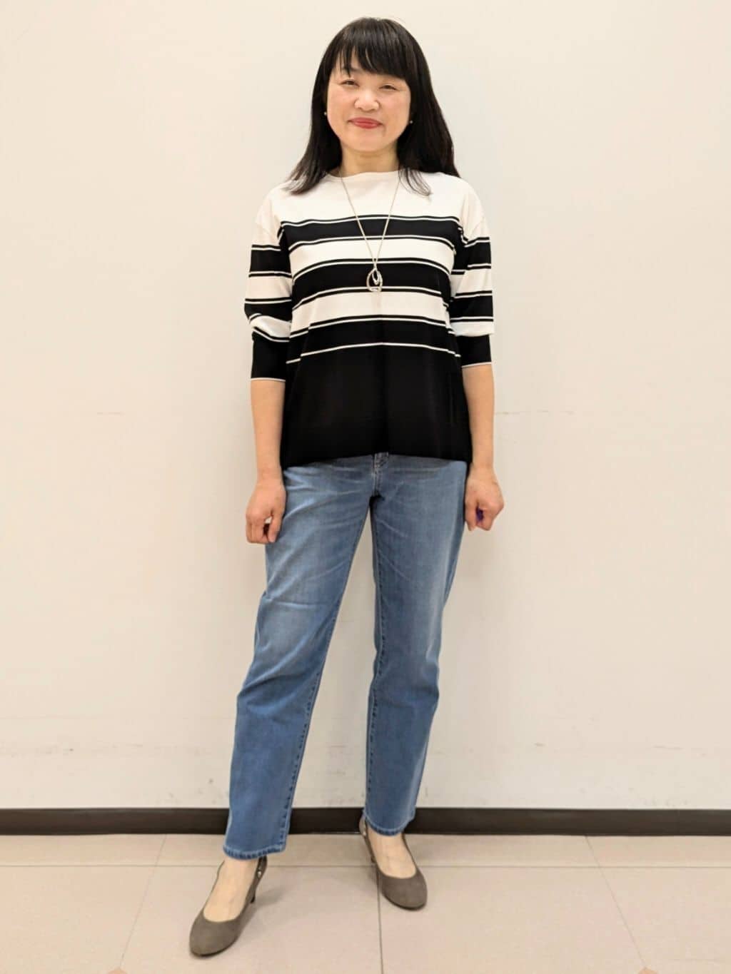 ともさんの「UNTITLED｜【新色追加/セットアップ可】エアリー ダブルブレストジャケット」を使ったコーディネート