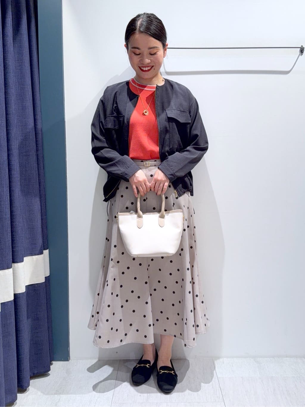 あんりさんの「grove｜【洗える】麻調ノーカラーブルゾン」を使ったコーディネート