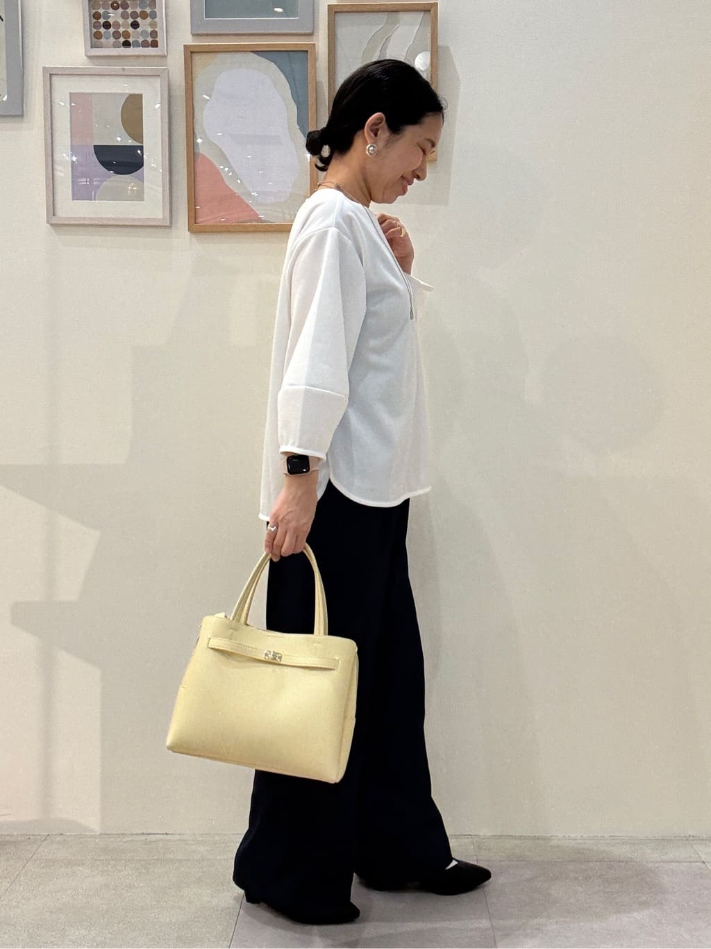 たけぴさんの「SHOO･LA･RUE｜【2点セット/7分袖】ランタンスリーブで女性らしい インせず着られる ネックレス付きブラウス」を使ったコーディネート