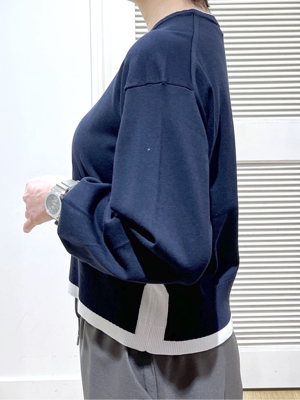 Miyazakiさんの「Dessin｜【洗える】バイカラーデザインニット」を使ったコーディネート