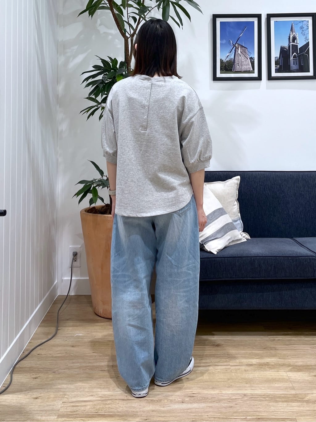 canaさんの「Dessin｜【360度可愛い】バックヘンリーカットソー5分袖」を使ったコーディネート
