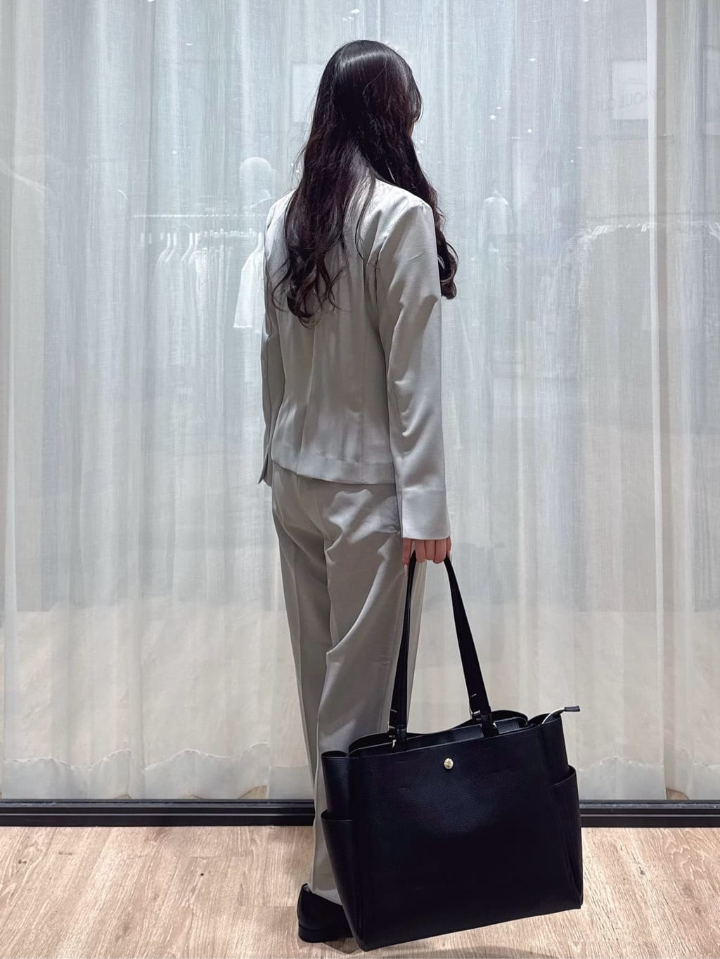 ぞうげさんの「OPAQUE.CLIP｜【接触冷感／吸水速乾】ノーカラージャケット／セットアップ対応可《洗える／防シワ／ストレッチ》」を使ったコーディネート