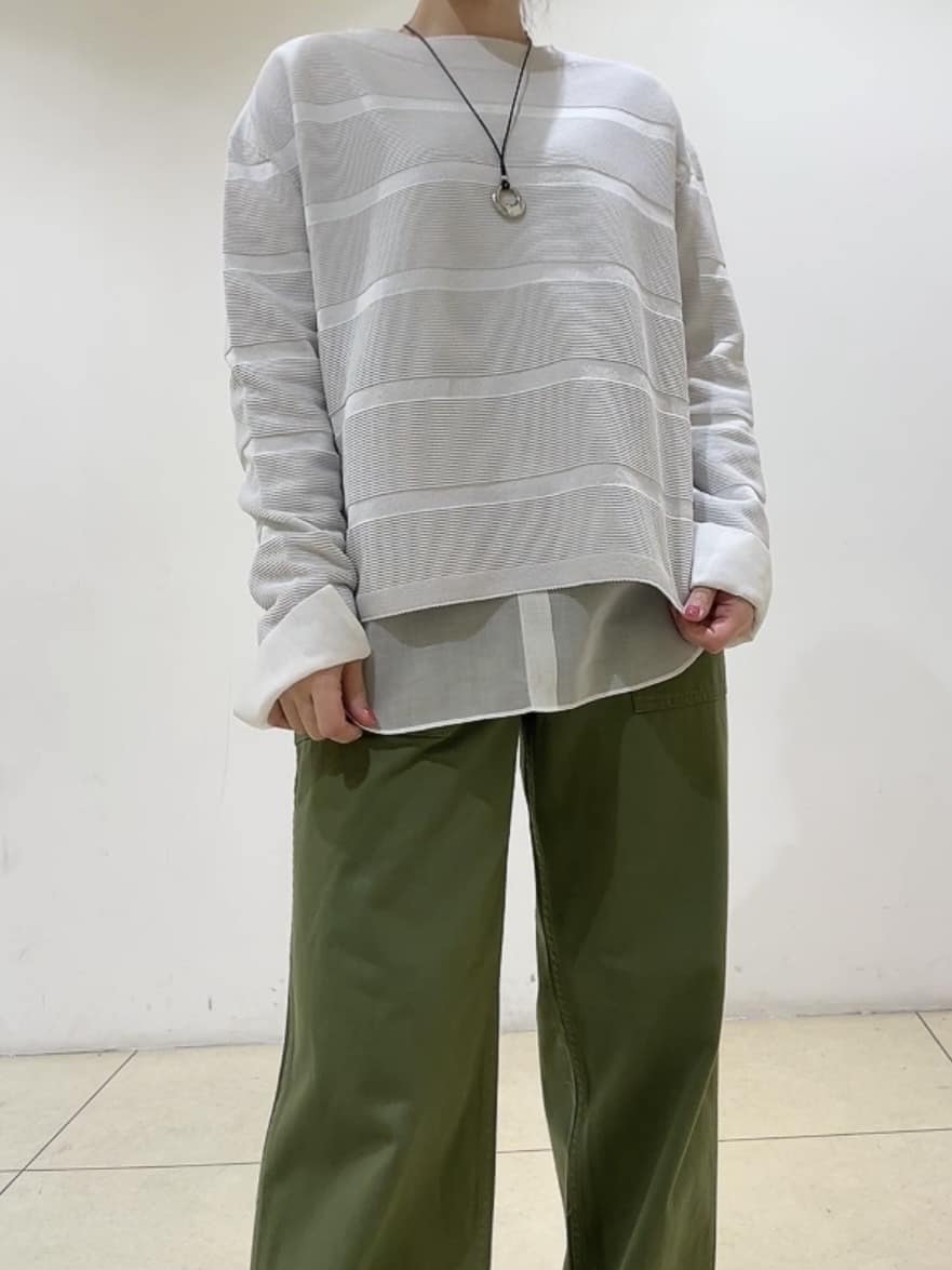 watanabeさんの「UNTITLED｜◆【洗える/Tシャツ】シャツディテールレイヤードプルオーバー」を使ったコーディネート
