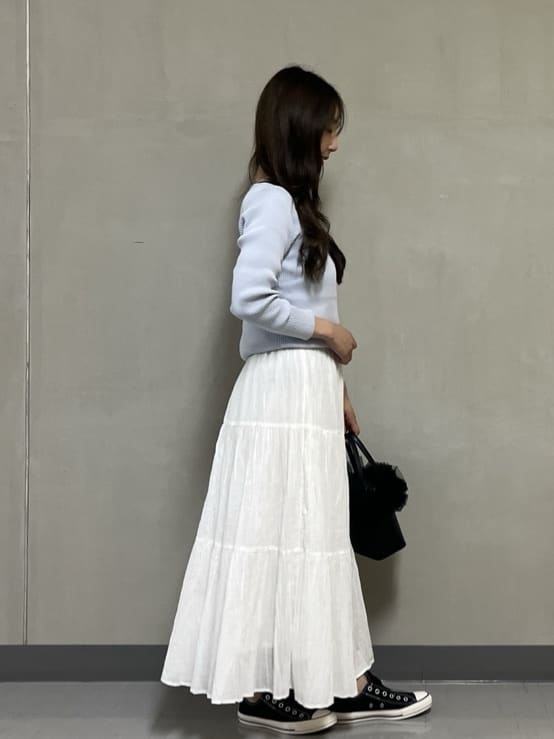 Minaさんの「Dessin｜【洗える】ボートネックリブニット」を使ったコーディネート