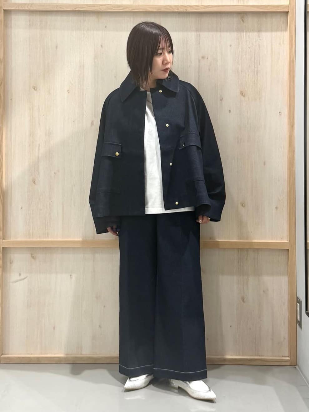 nanaさんの「THE SHOP TK｜ハーフミラノカーデ」を使ったコーディネート