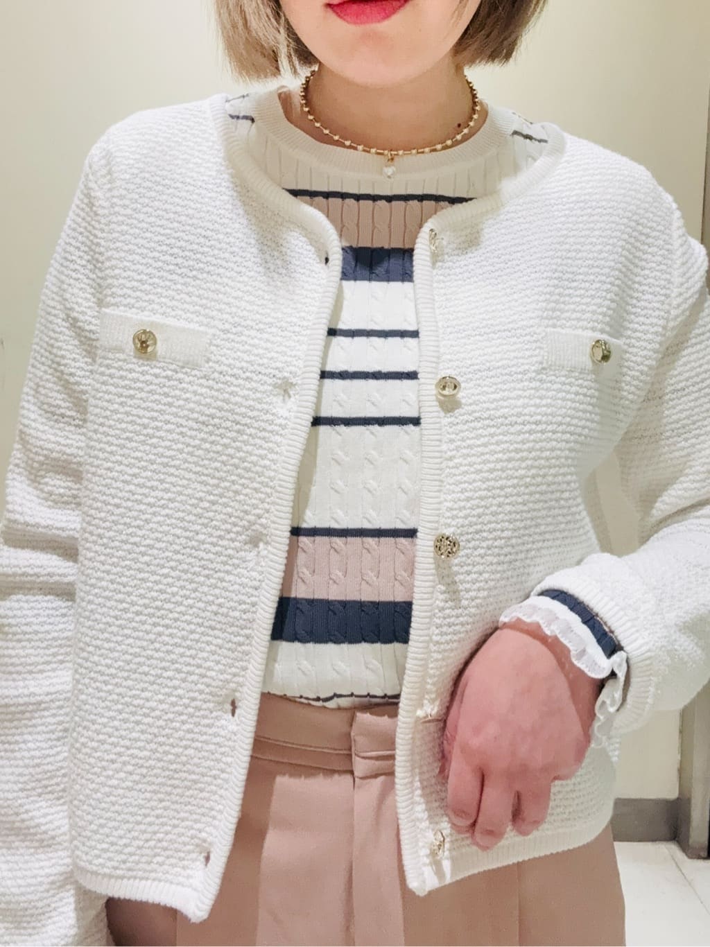 みきちぃさんの「index｜ストレッチテーパードパンツ／セットアップ可【洗濯機OK／接触冷感／吸水速乾／防シワ】《SS～LL》」を使ったコーディネート