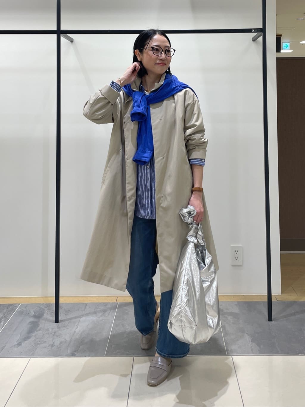 shihoさんの「INDIVI｜【接触冷感／2WAY】カシュクールリネンシャツ」を使ったコーディネート