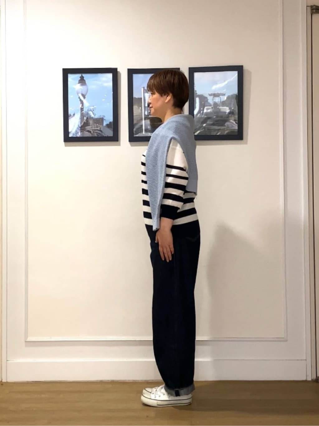 Hiroさんの「Dessin｜【洗える】コットンメッシュニットカーディガン」を使ったコーディネート