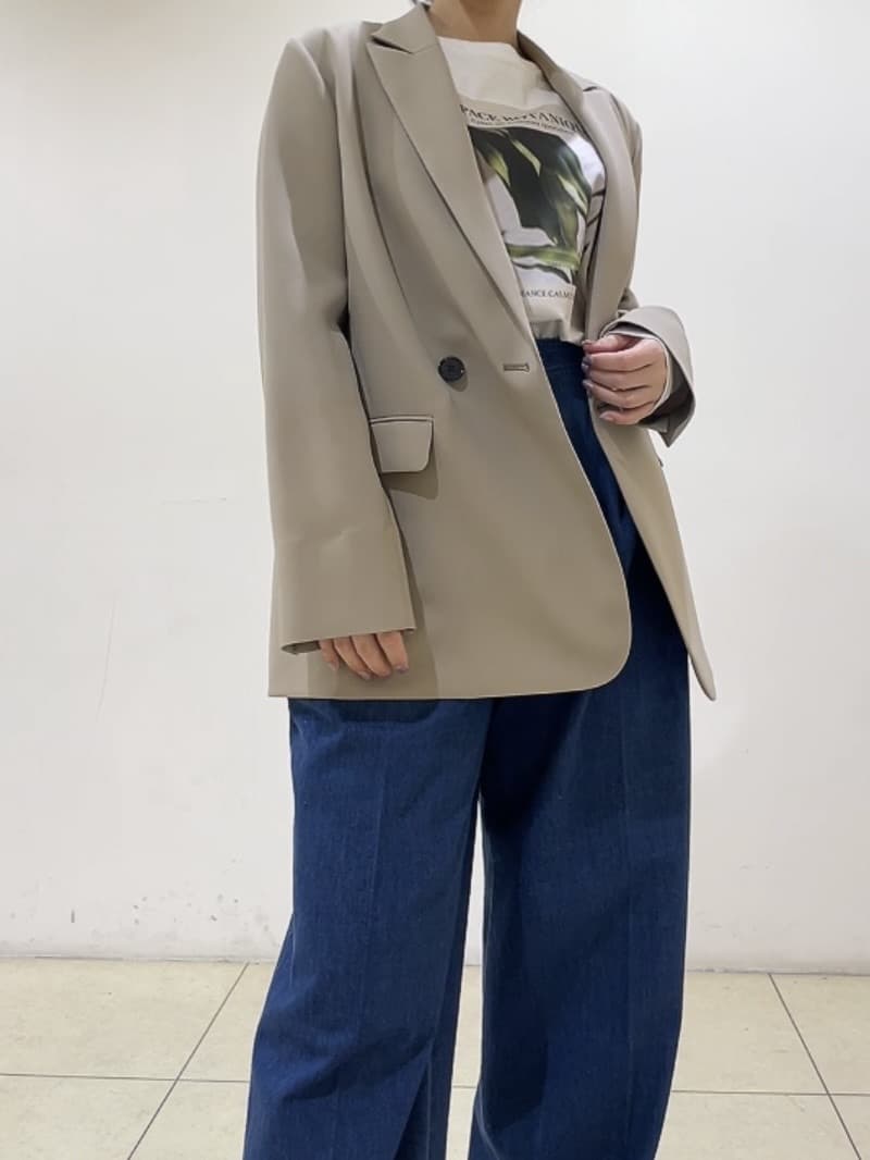 watanabeさんの「UNTITLED｜◆【洗える/ストレッチ性】ダブルブレストジャケット」を使ったコーディネート