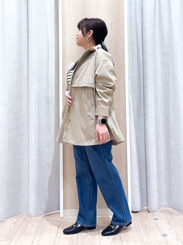 naoさんの「grove｜【撥水／シルエット2WAY】羽織るだけでサマになる、スタンドネックテントラインコート」を使ったコーディネート
