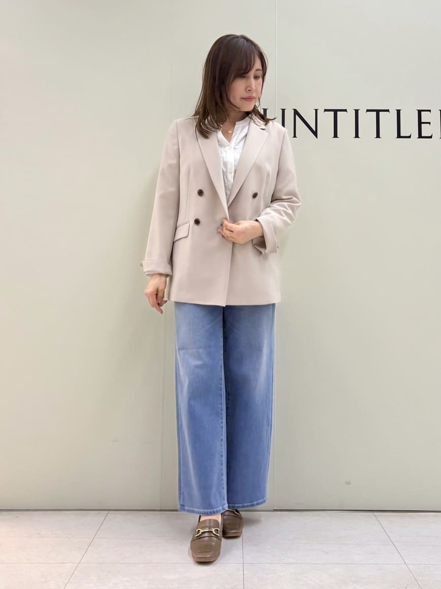 Sakaiさんの「UNTITLED｜【新色追加/セットアップ可】エアリー ダブルブレストジャケット」を使ったコーディネート