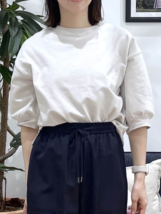 canaさんの「Dessin｜【360度可愛い】バックヘンリーカットソー5分袖」を使ったコーディネート