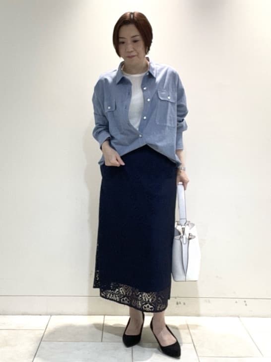 フミさんの「Reflect｜【羽織にも◎】ダンガリーシャツ」を使ったコーディネート