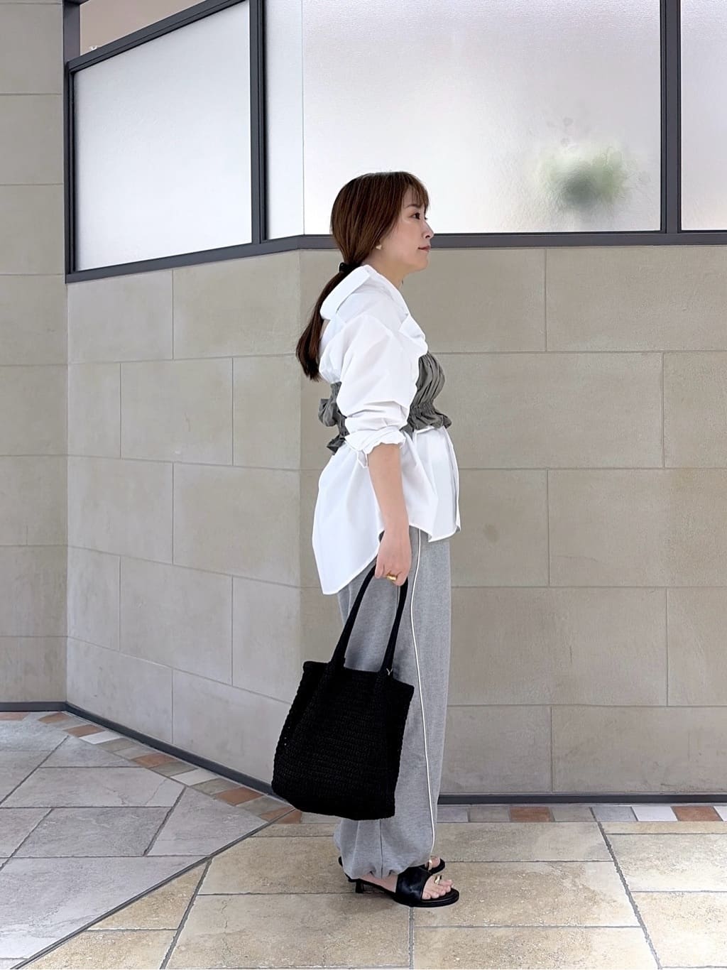よねさんの「INDIVI｜Timeless｜ビッグポケットフォルムシャツ【接触冷感】」を使ったコーディネート