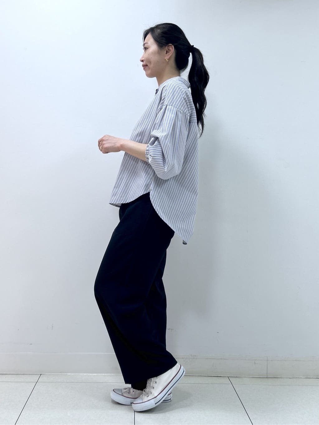 Kaiさんの「Dessin｜【洗える】バルーンスリーブバンドカラーシャツ」を使ったコーディネート