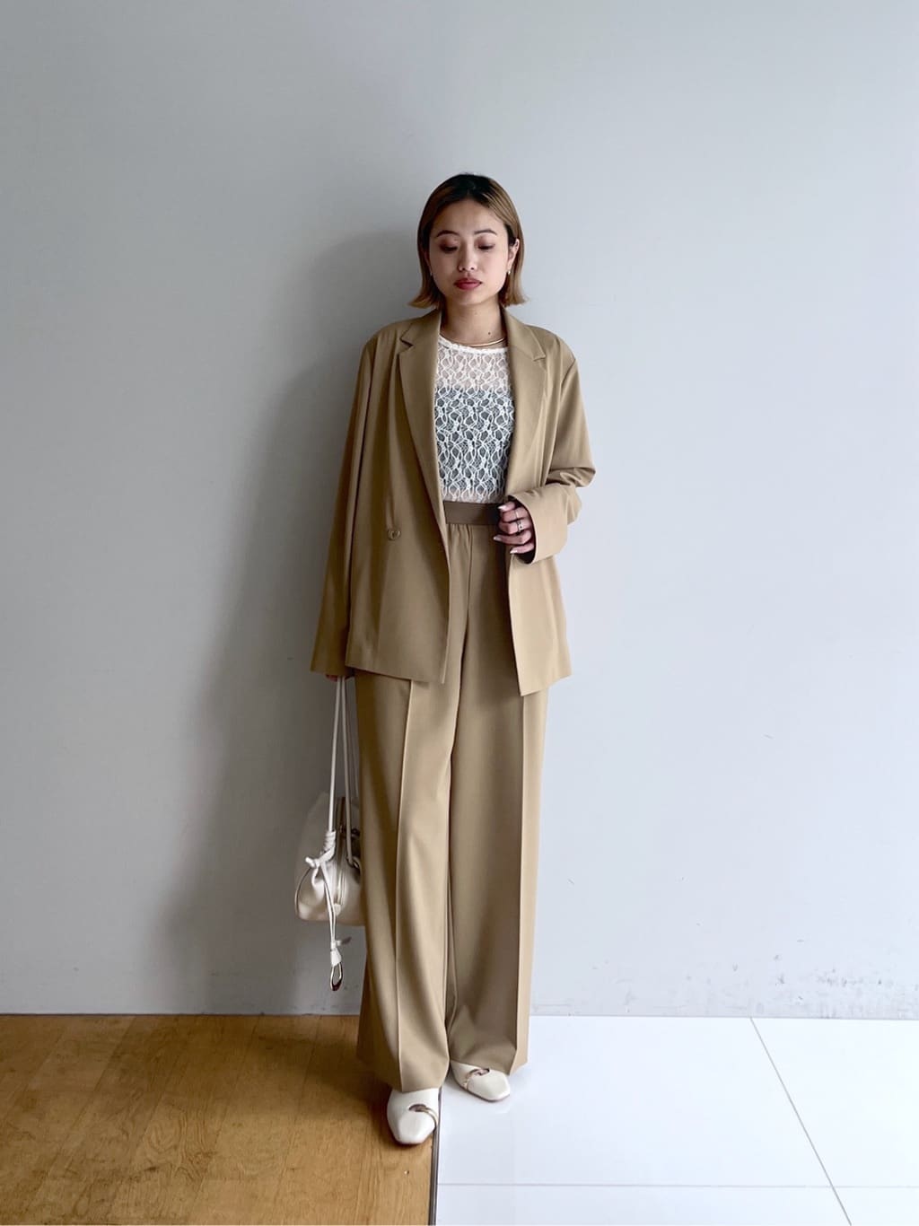 Harukaさんの「INDIVI｜Comfy SET UP｜ダブルブレストイージージャケット【セットアップ対応／通勤／カセット服／接触」を使ったコーディネート