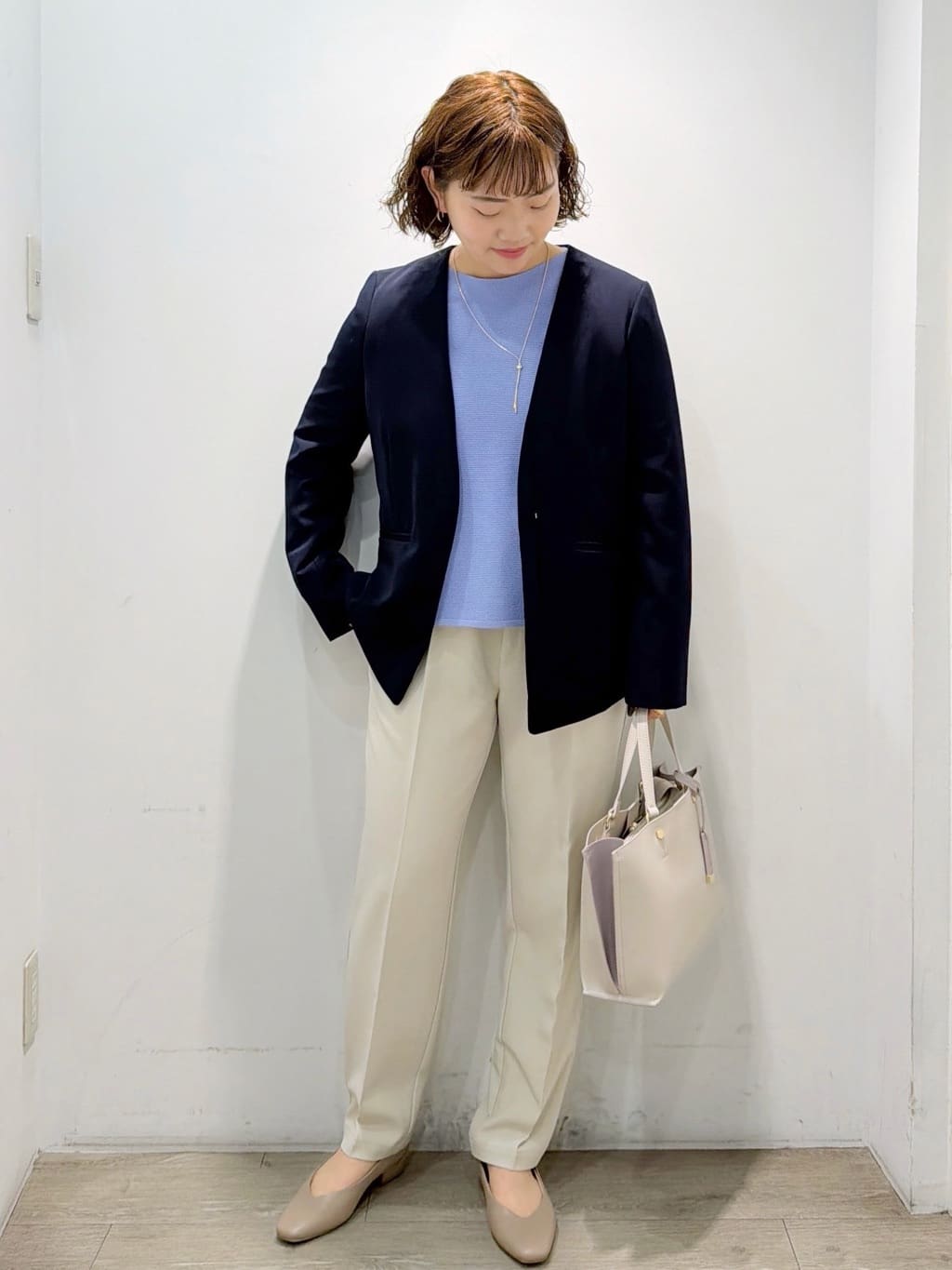 sumicaさんの「OPAQUE.CLIP｜《通勤／セットアップ対応》 Vネックジャケット／ダブルクロス【洗濯機OK】」を使ったコーディネート