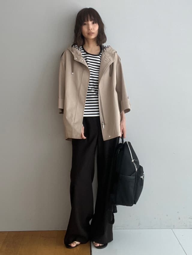 misaさんの「DRESSTERIOR｜【接触冷感／抗菌防臭／消臭】アイスクリアコットンドルマンスリーブボーダーTシャツ」を使ったコーディネート