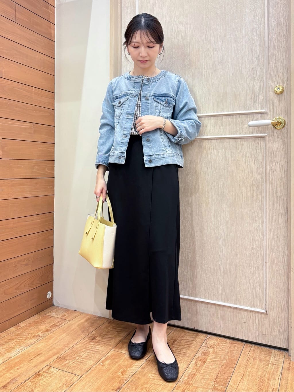 なみさんの「SHOO･LA･RUE｜【セットアップ可/洗濯機可】上品チェックが好印象 ゆるさら6分袖ブラウス」を使ったコーディネート