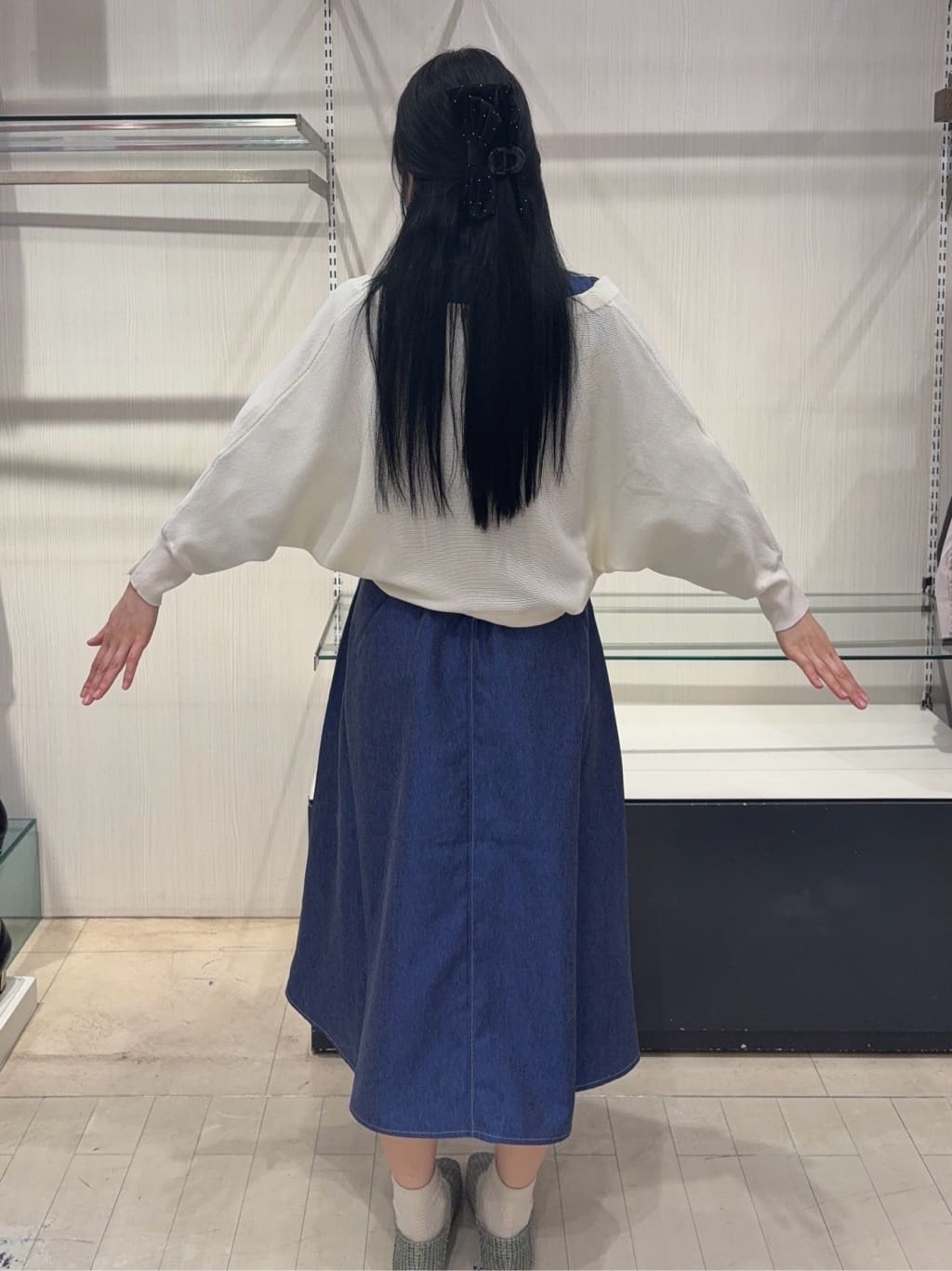 wakanaさんの「【洗濯機OK】デニム風ワンピース」を使ったコーディネート