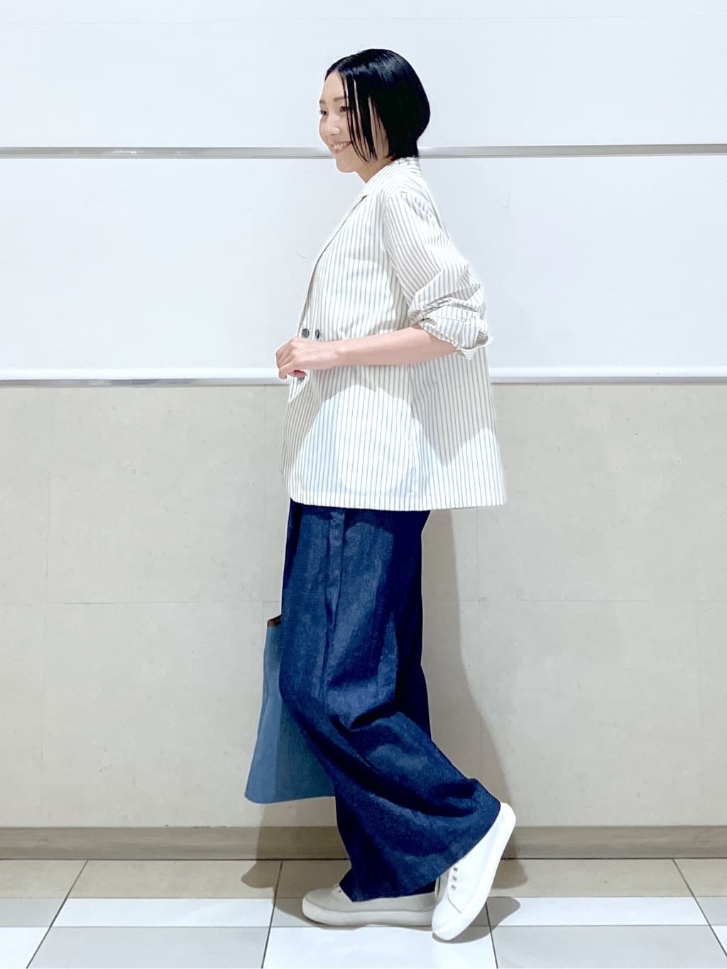 eriko さんの「Dessin｜【セットアップ可/洗える】ストライプシャツジャケット」を使ったコーディネート