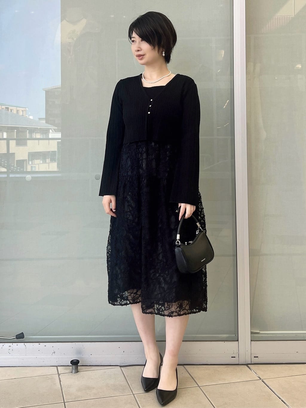 yo-koさんの「OPAQUE.CLIP｜《ツインセット》カーディガン&times;ニットドッキングワンピース【洗濯機OK】」を使ったコーディネート