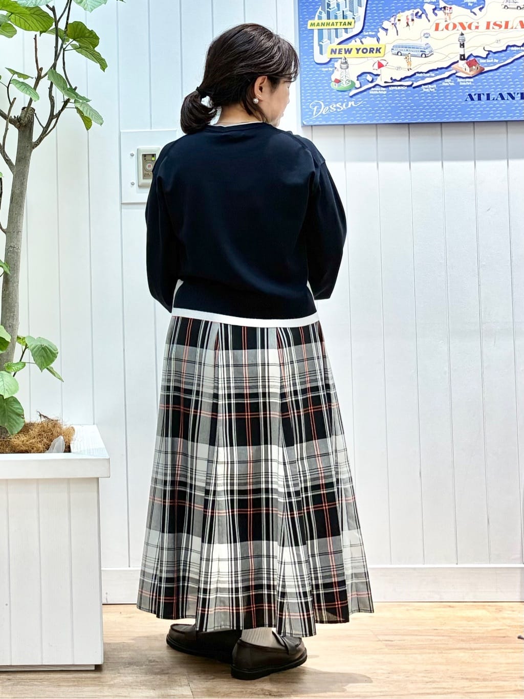 msatoさんの「Dessin｜【洗える】バイカラーデザインニット」を使ったコーディネート