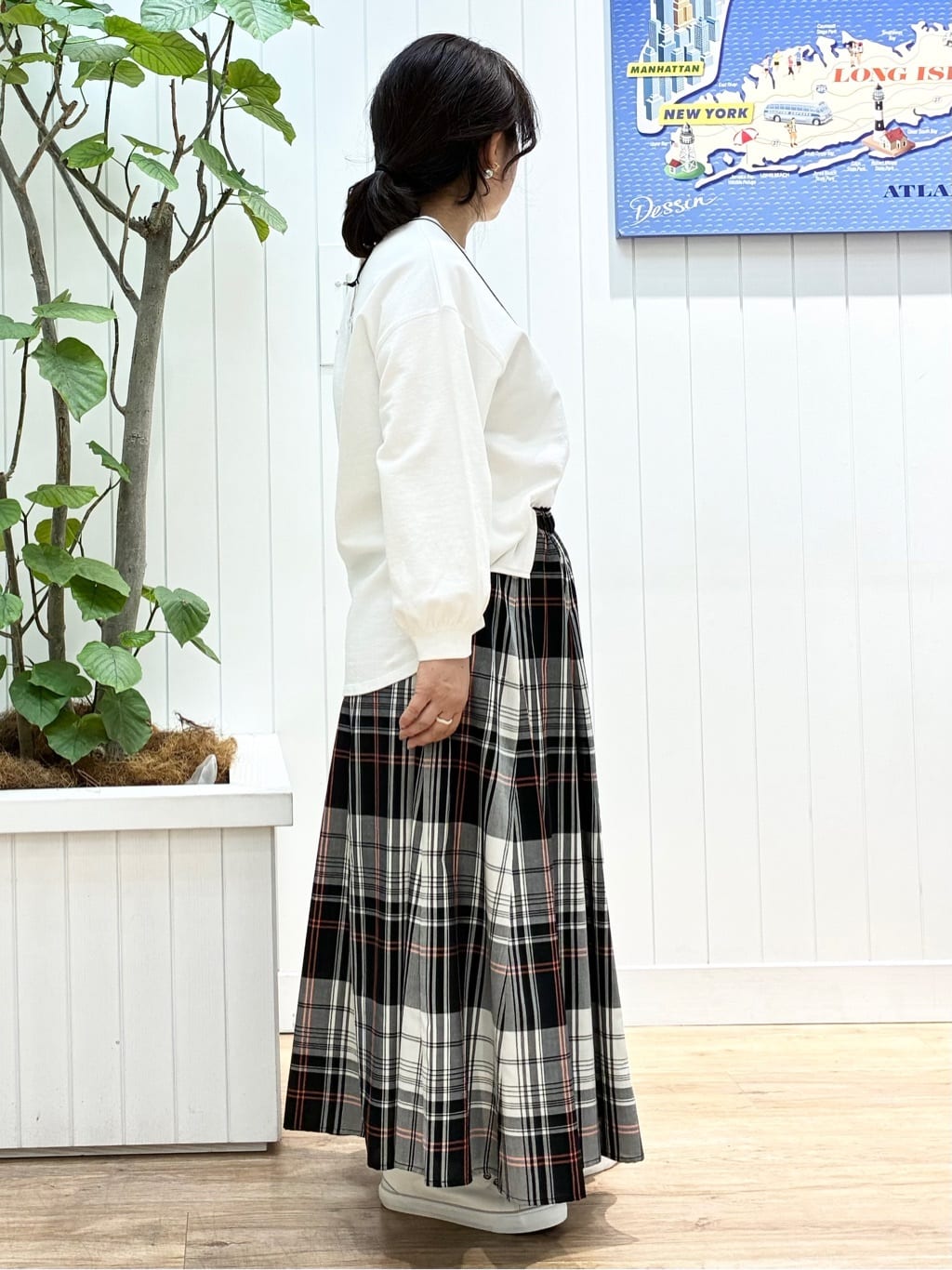 msatoさんの「Dessin｜【360度可愛い】バックヘンリーカットソー5分袖」を使ったコーディネート