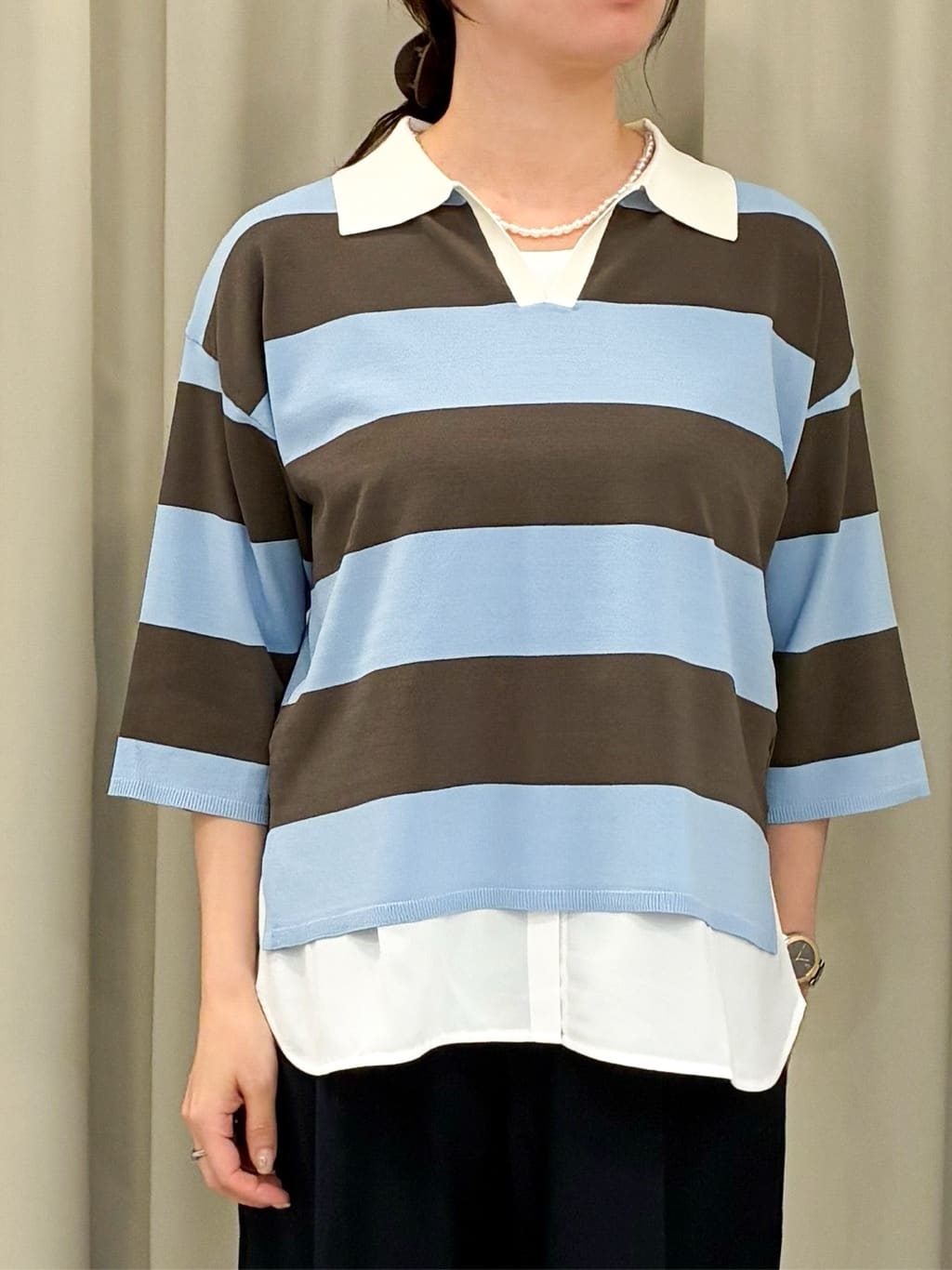 eguchiさんの「grove｜【UVカット】ラガークロップドプルオーバー」を使ったコーディネート