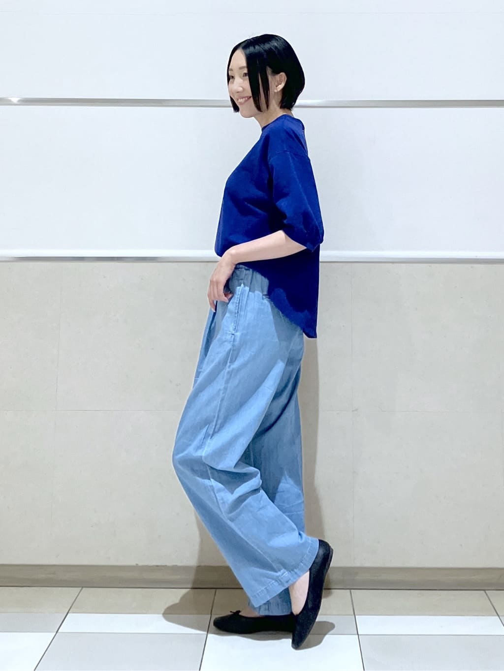 eriko さんの「Dessin｜【360度可愛い】バックヘンリーカットソー5分袖」を使ったコーディネート
