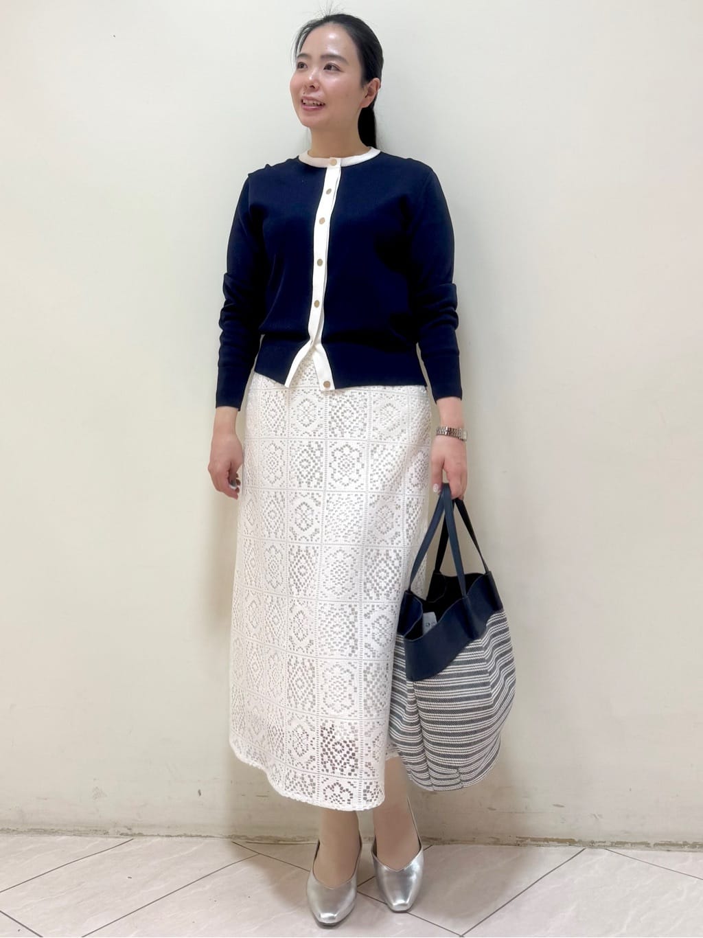 rincoさんの「Reflect｜【アンサンブル可】バイカラーカーディガン」を使ったコーディネート