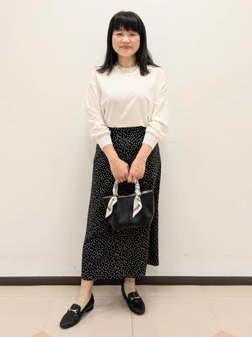 ともさんの「UNTITLED｜【Made In Japan】ガラスパールレイヤードネックレス」を使ったコーディネート