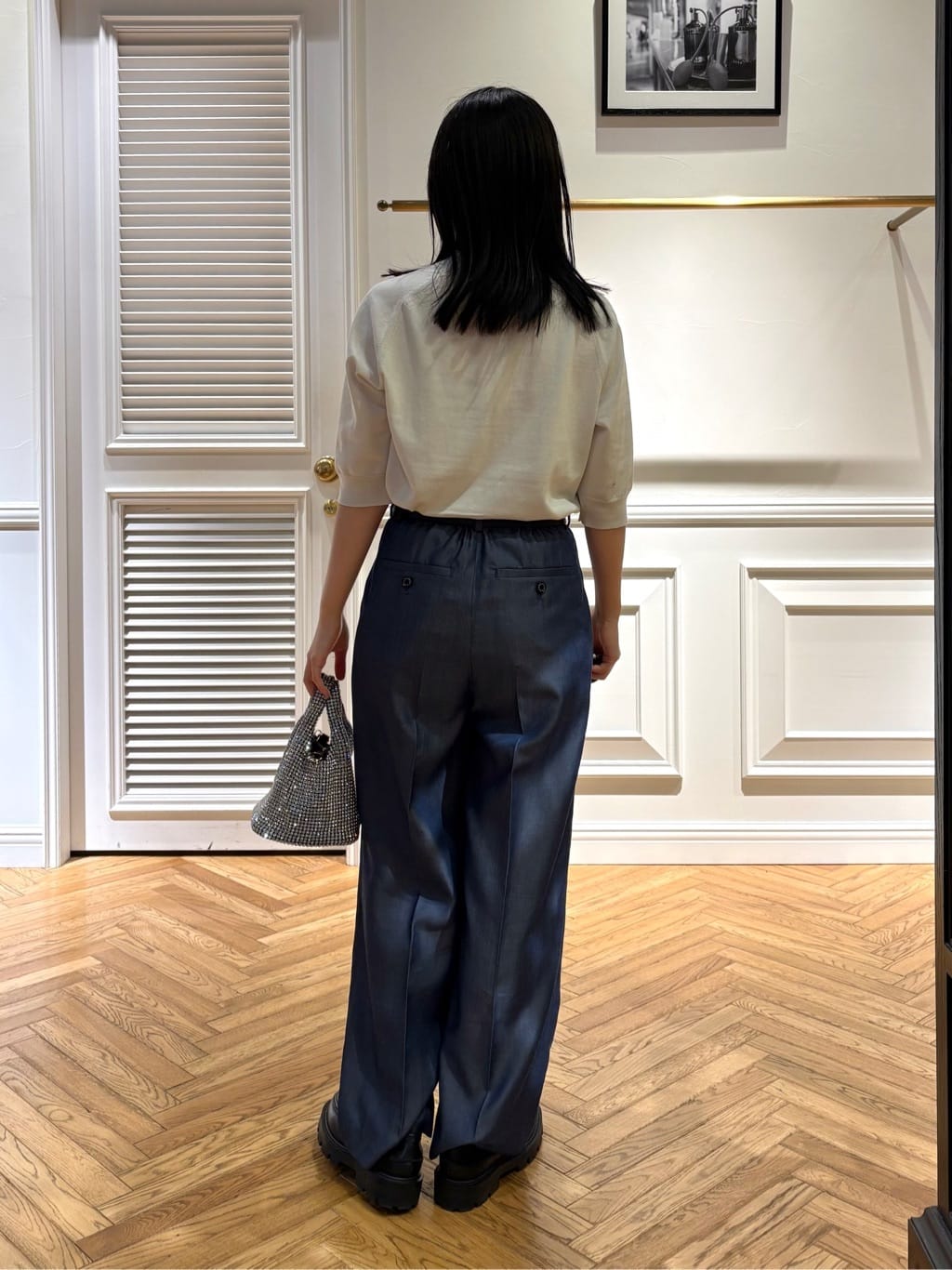 cocoさんの「DRESSTERIOR｜【ウォッシャブル】コットンシルクハーフスリーブニット」を使ったコーディネート
