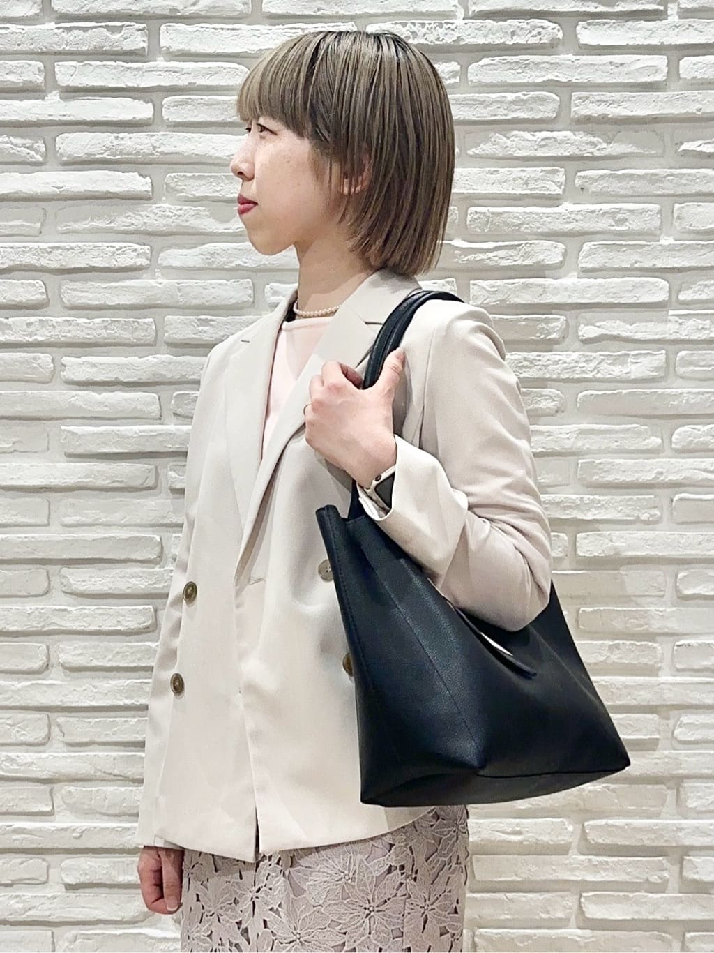 Hana...eさんの「index｜ダブルブレストジャケット／セットアップ対応可【洗える／接触冷感／吸水速乾／防シワ／ストレッチ】」を使ったコーディネート