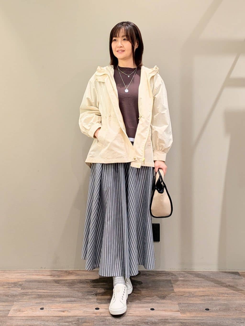 ricoさんの「Dessin｜【撥水・洗える】フーデッドライトブルゾン」を使ったコーディネート