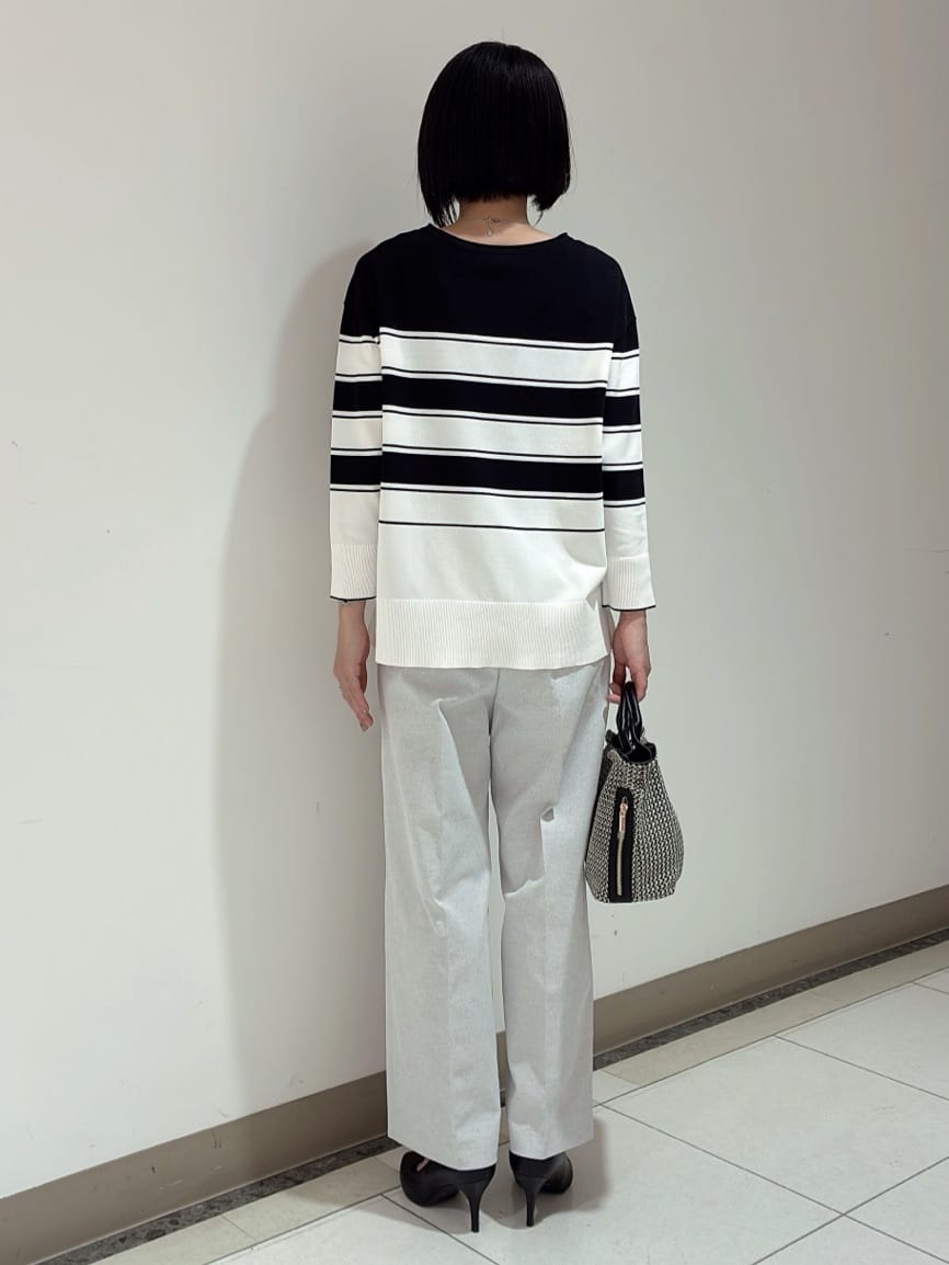 環さんの「UNTITLED｜◆【洗える/ゆったり】ボーダーボートネックニット」を使ったコーディネート
