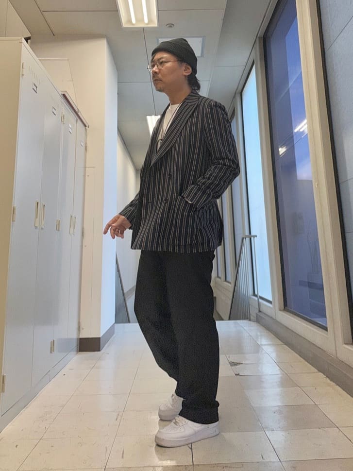 MAKOTO AIさんの「TAKEO KIKUCHI｜【BOWLER HAT LABEL】サッカーストライプ ダブルジャケット」を使ったコーディネート