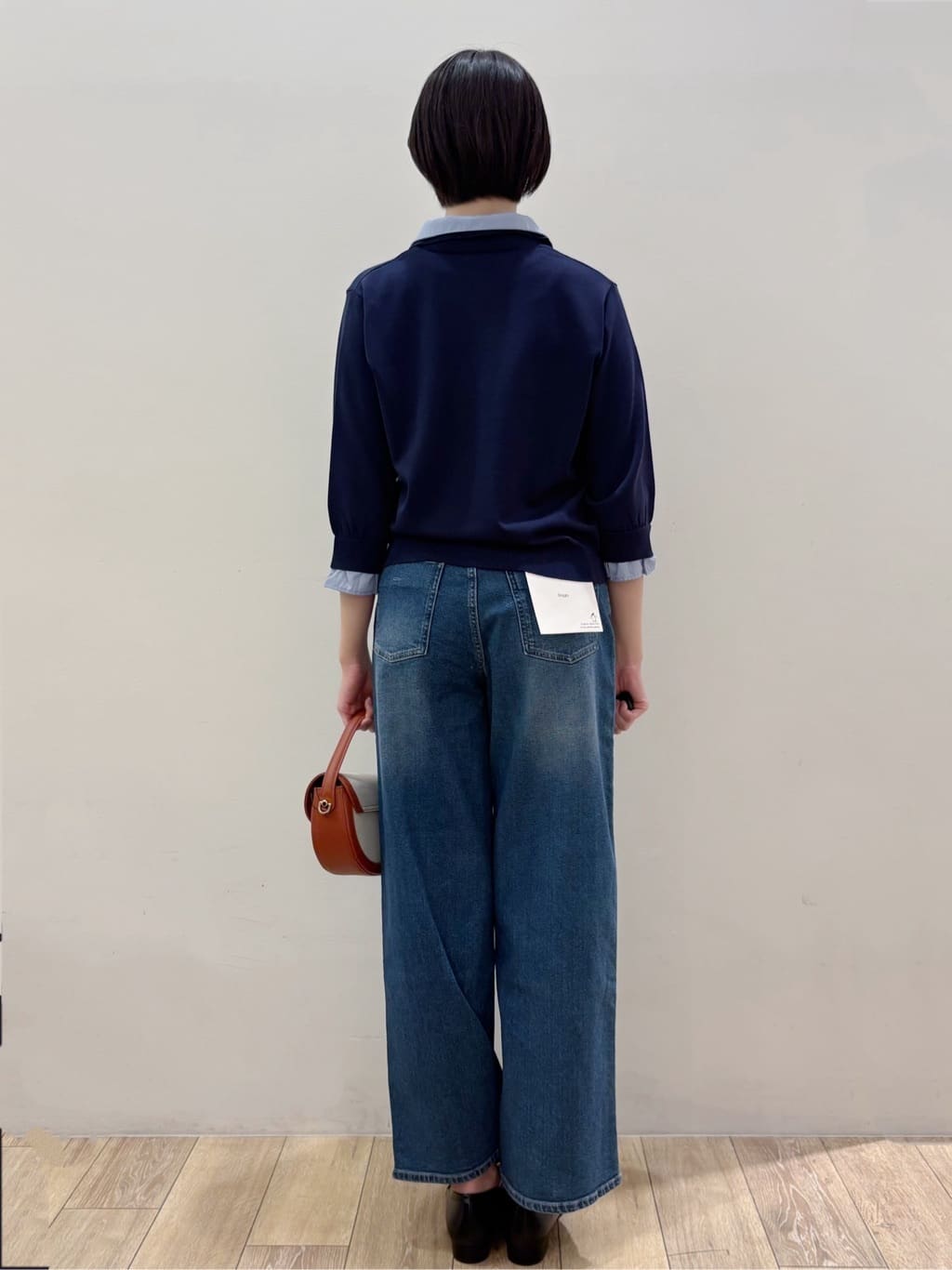 RINさんの「OPAQUE.CLIP｜シャツレイヤード風ポロニット【洗濯機OK】」を使ったコーディネート