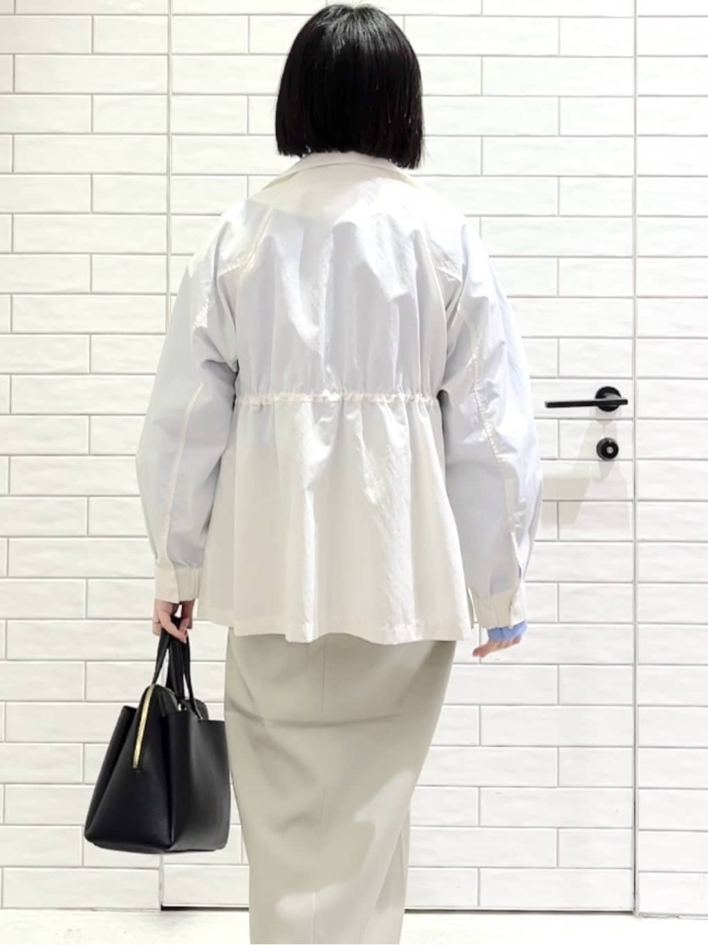 しおりさんの「OPAQUE.CLIP｜撥水スタンドZIPブルゾン【洗濯機OK／UVケア／花粉対応】」を使ったコーディネート