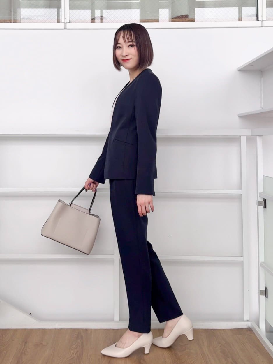𝐜𝐡𝐢𝐤𝐚さんの「SHOO･LA･RUE｜【洗濯機可/UV/SS-3L】すっきり好印象 ノーカラージャケット」を使ったコーディネート