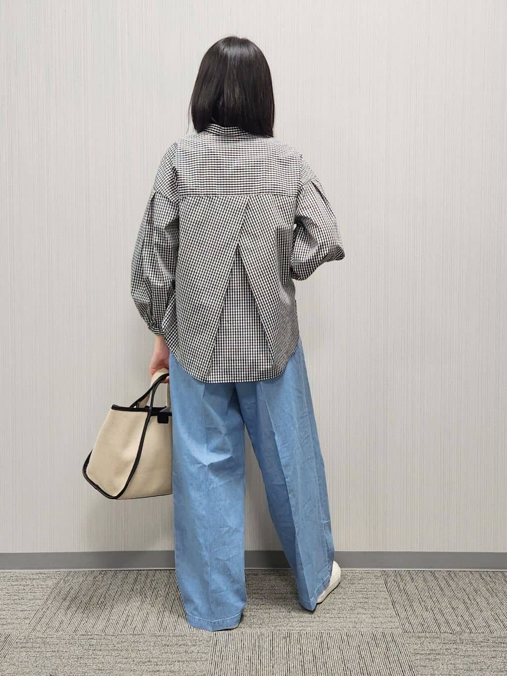 naraさんの「Dessin｜【洗える】バルーンスリーブバンドカラーシャツ」を使ったコーディネート