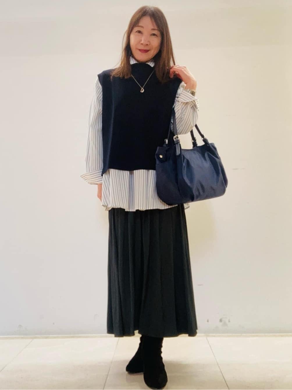 kurodaさんの「Reflect｜【レイヤードにおすすめ◎】ペプラムデザインシャツ」を使ったコーディネート