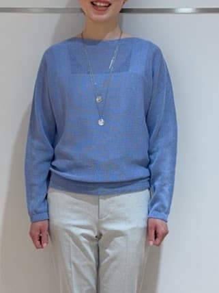 あやさんの「UNTITLED｜【古畑星夏さん着用/8色展開/程よい透け感】ドライタッチボートネックニット」を使ったコーディネート